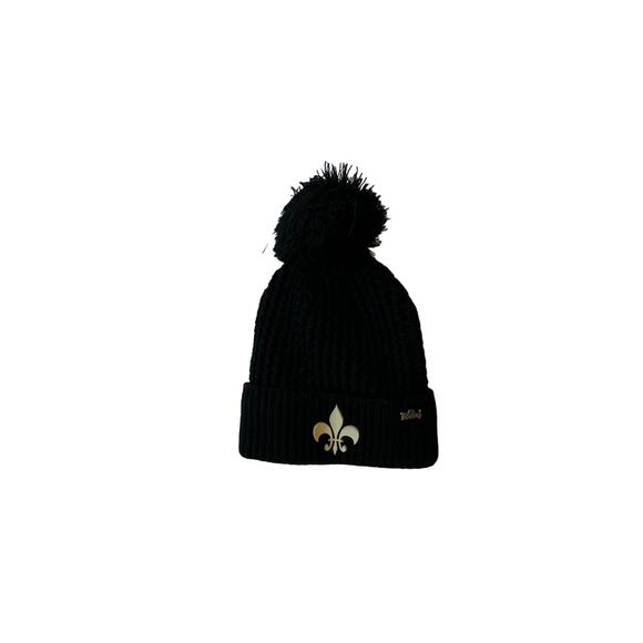 New Orleans Saints Black Acrylic Knit Cap w Mazaj Pin - Picture 1 of 4